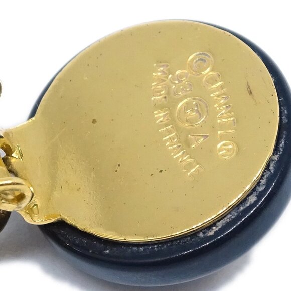 Chanel Artificial Pearl Dangle Earrings Clip-On Gold - Picture 4 of 4